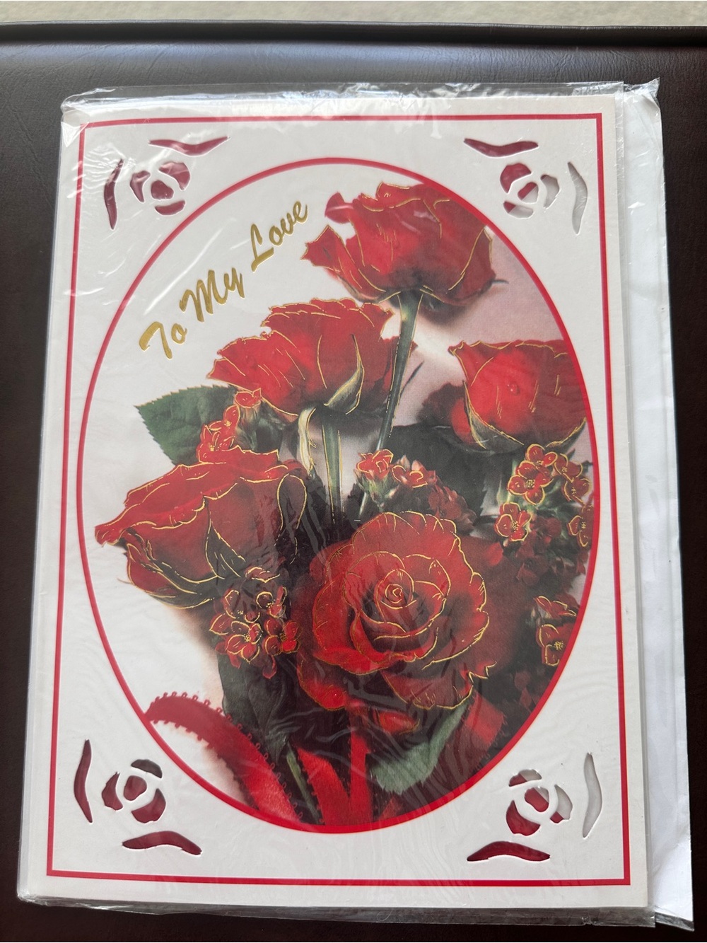 Musical Vintage Greeting Card - Red Rose Bouquet "To My Love"